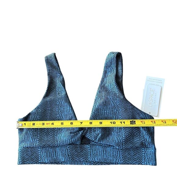 L*Space Active Women’s L Do The Twist Sports Bra Teal Blue Croc Print Padded New - Picture 8 of 10